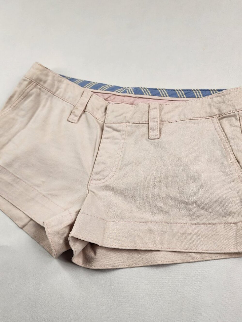 Y2K American Eagle 2 Low Rise Pink Khaki Mini Shorts Jersey Shore Snooki Core